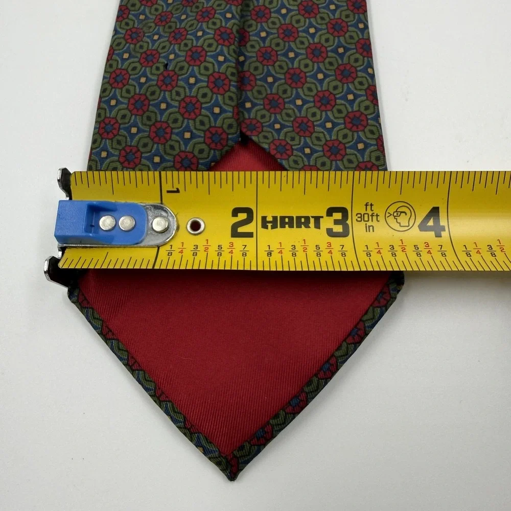 Majesty Tie Mens One Size Multicolor Geometric Silk Made In England Classic
